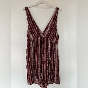 Magenta and White Patterned Romper